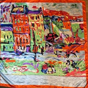 Colorful Cityscape Art Scarf